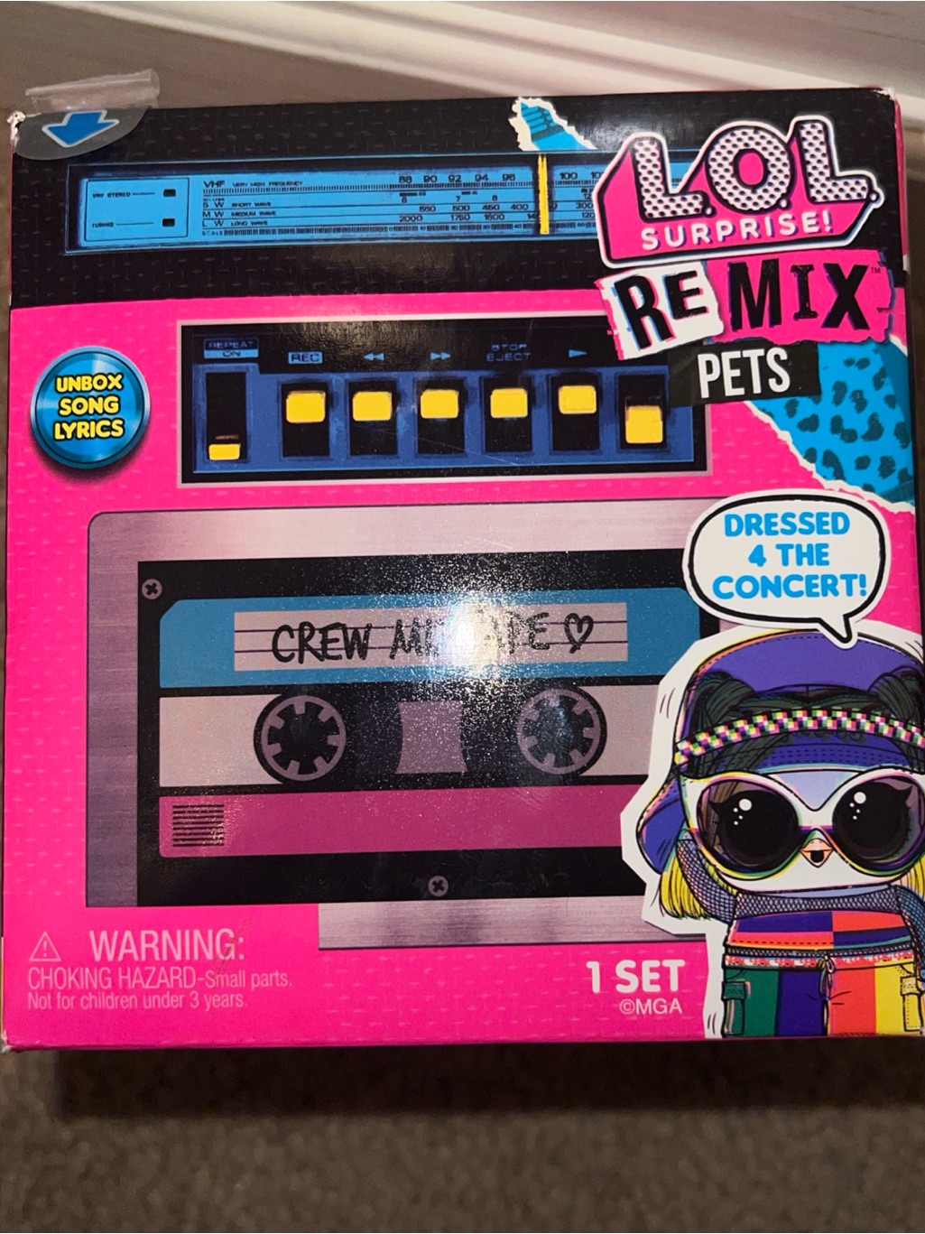 L.O.L. Surprise! Remix Pets Cassette Playset - Pink, Blue, Yellow